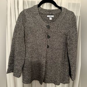 Salt and pepper grey, Croft and Barrow cropped cardigan.
